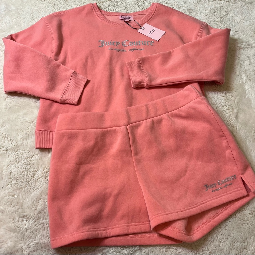 NWT - Juicy Couture 2 pc Short and Jacket Set in Strawberry Ice - Size XL